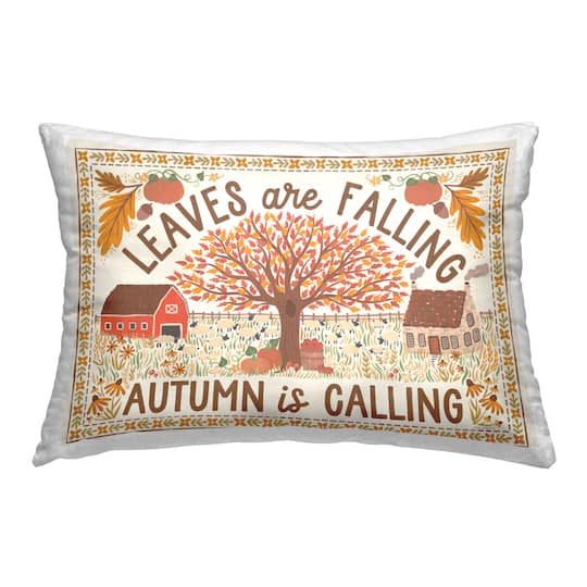 Stupell Industries Leaves Are Falling Scene Decorative Printed Throw Pillow